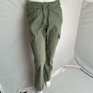Venti6 green drawstring waist cargo pants